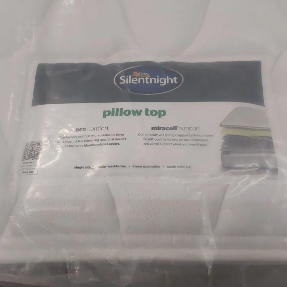QUALITY BAGGED SILENTNIGHT MIRACOIL PILLOWTOP 5' KINGSIZE MATTRESS  RRP £499