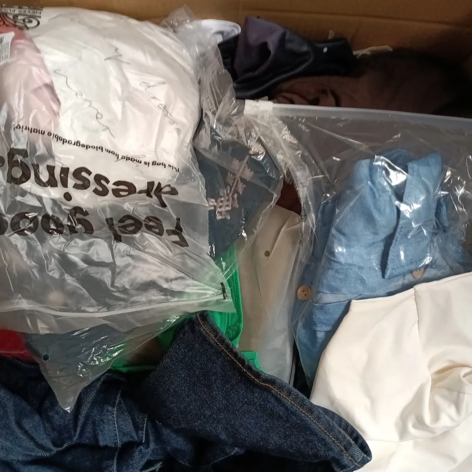 APPROXIMATELY 30 ASSORTED CLOTHING ITEMS IN VARIOUS SIZES, STYLES & COLOURS TO INCLUDE BRANDS SUCH AS BIGDUDE, NEVERFULLYDRESSED, KHAADI, ETC - COLLECTION ONLY