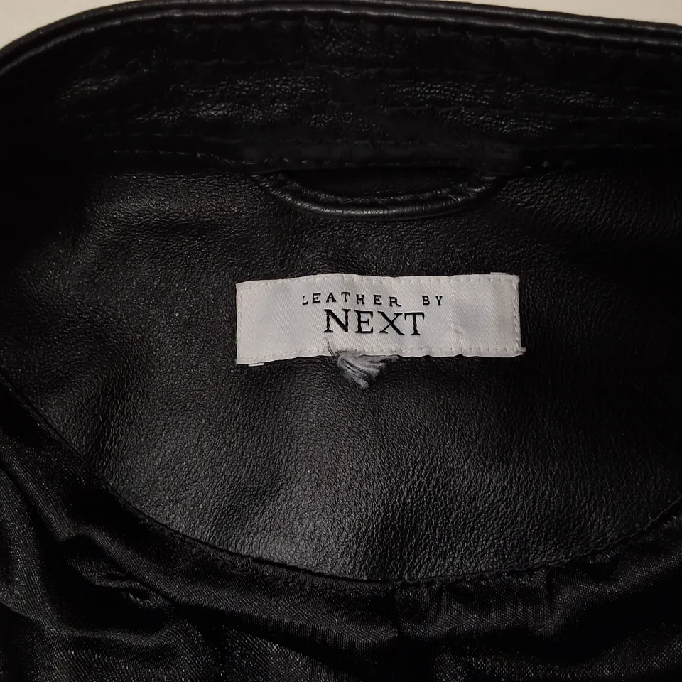 NEXT LEATHER JACKET – BLACK, BIKER STYLE