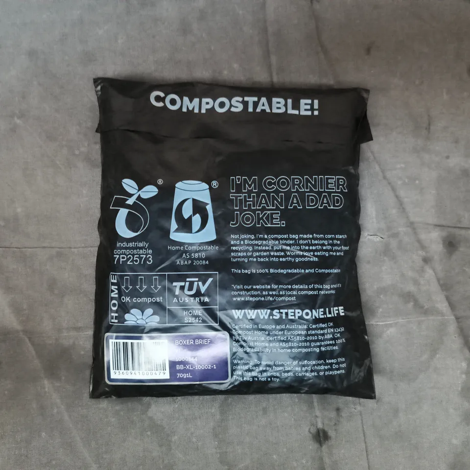 BAGGED STEP ONE BOXER BRIEFS IN NAVY SIZE XL