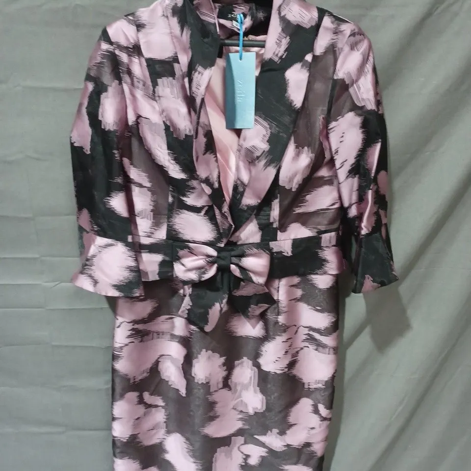ZEILA COLLECTION DRESS * JACKET IN BLACK/PINK - UK 10