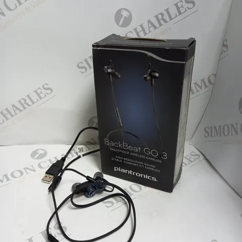 BOXED PLANTRONICS BACK BEAT GO 3 WIRELESS EARPHONES