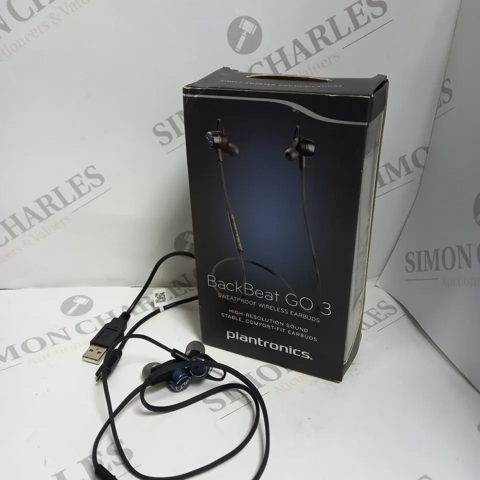 BOXED PLANTRONICS BACK BEAT GO 3 WIRELESS EARPHONES 