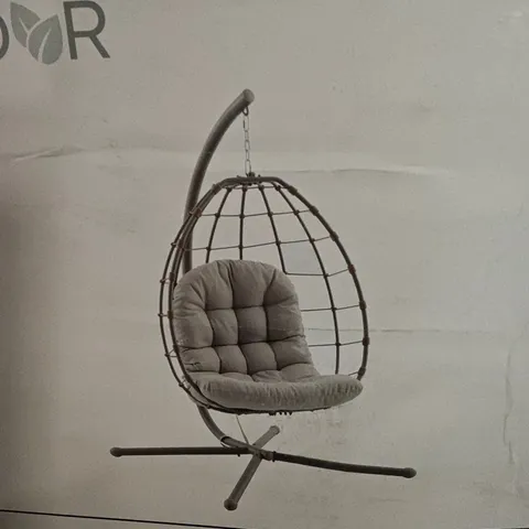 BOXED CREADER HAMBURG HANGING EGG CHAIR IN GREY 