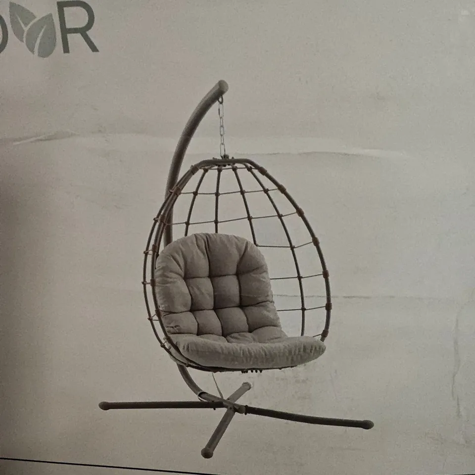 BOXED CREADER HAMBURG HANGING EGG CHAIR IN GREY 