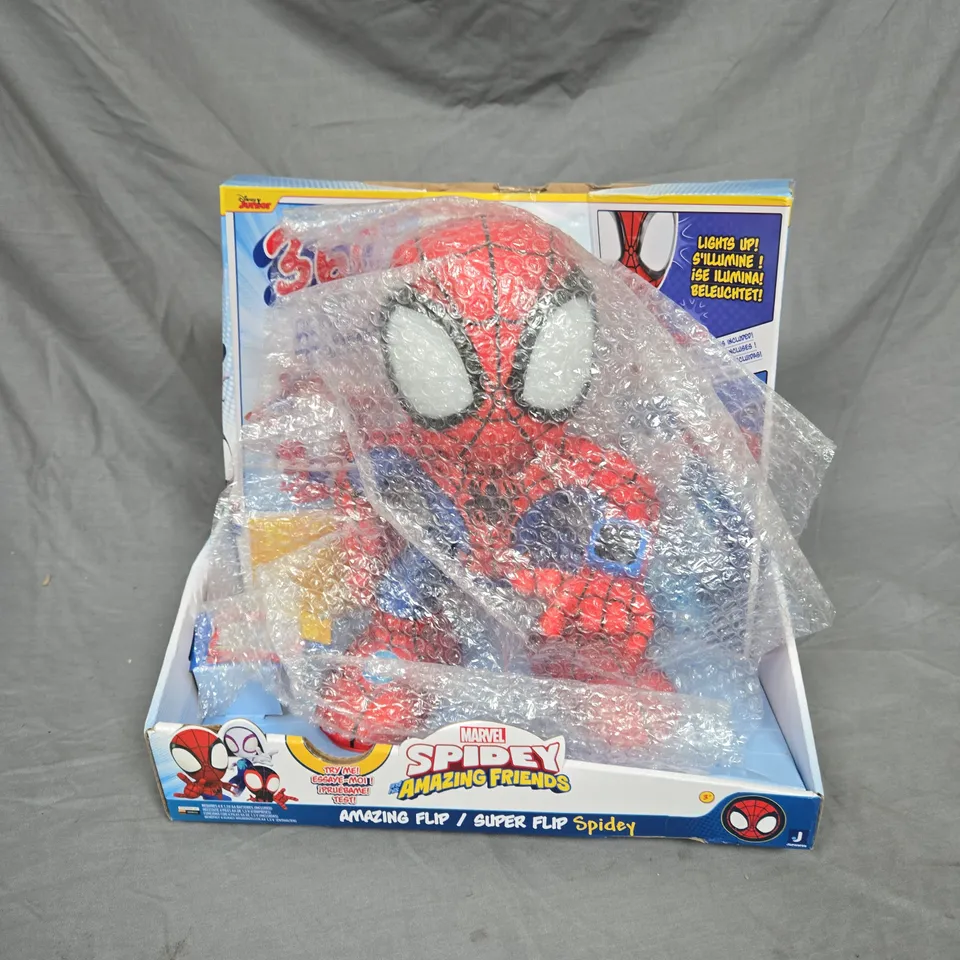 SPIDER-MAN AMAZING FRIENDS ACTION FIGURE IN BOX – LIGHTS UP (SUPER FLIP SPIDEY)
