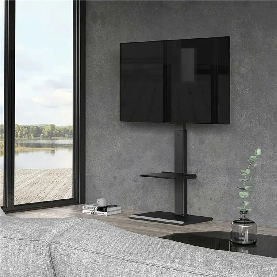 BOXED UNIVERSAL SWIVEL FLOOR TV STAND (1 BOX)