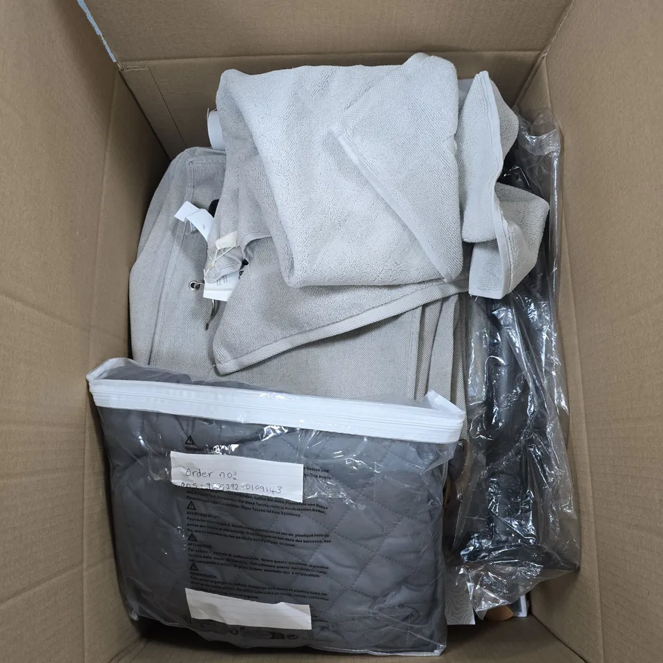 BOX OF APPROXIMATELY 15 ASSORTED ITEMS TO INCLUDE: ANDREX AND MILK FROTHER