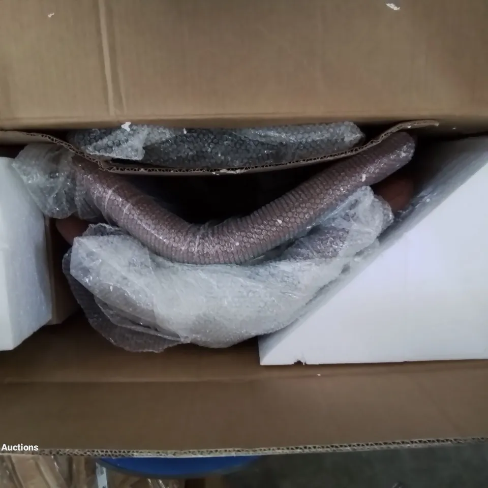 A BOXED PAID OF BROWN UPHOLSTERED CHAIRS CROSS HATCH PATTERN (1 BOX)