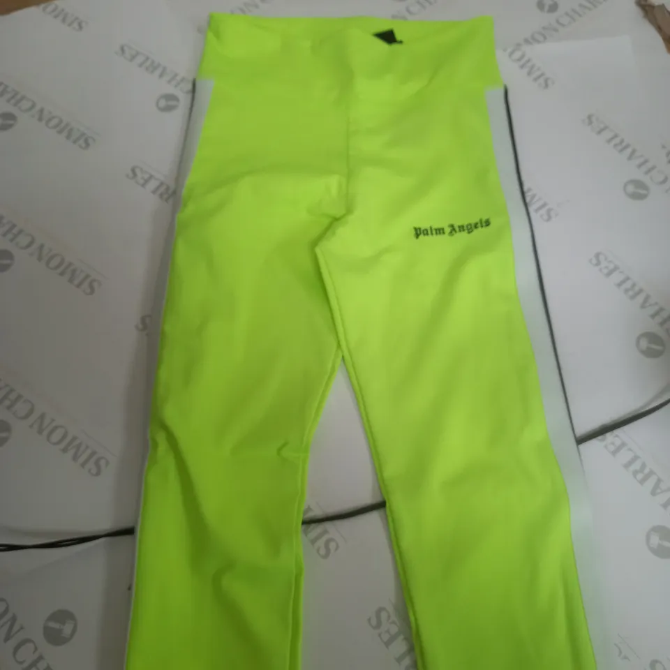 PALM ANGELS NEON GREEN LEGGINGS - SIZE M