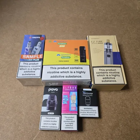 APPROXIMATELY 15 ASSORTED E-CIGARETTE PRODUCTS TO INCLUDE - ASPIRE, ELFBAR, INNOKIN ETC 