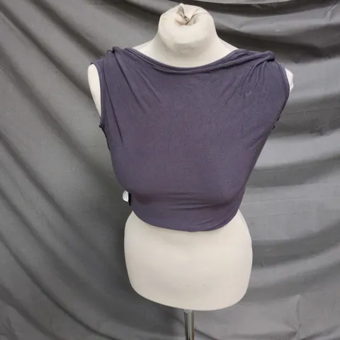 WHITE FOX WOMEN’S CROP TOP – PURPLE, SIZE S (BRAND TAG ATTACHED)