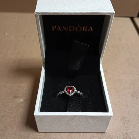 PANDORA ELEVATED RED HEART RING