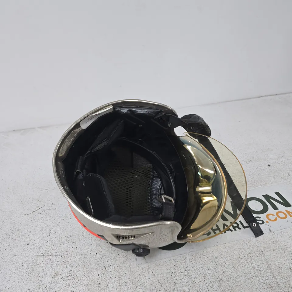 SAPEURS-POMPIERS FIREFIGHTER HELMET – SILVER METAL WITH LEATHER CHIN STRAP