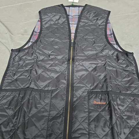 BARBOUR QUILTED GILET – BLACK SIZE 38