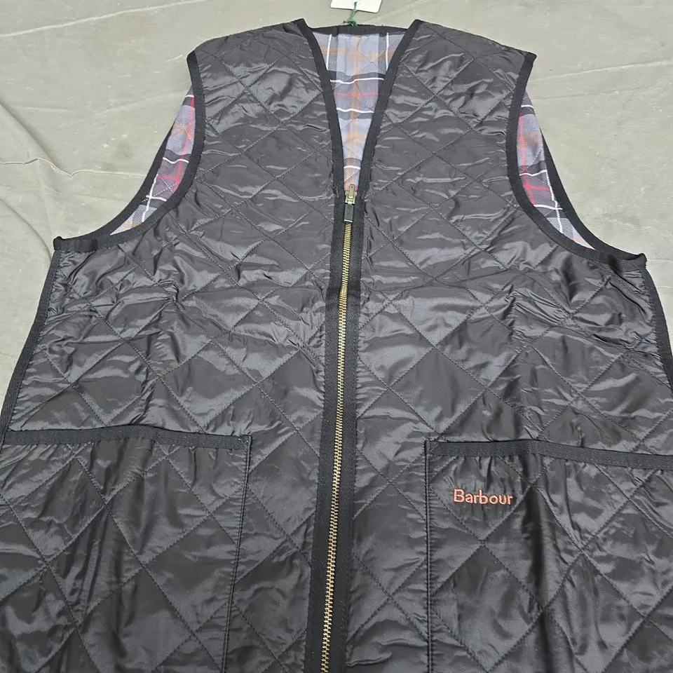 BARBOUR QUILTED GILET – BLACK SIZE 38
