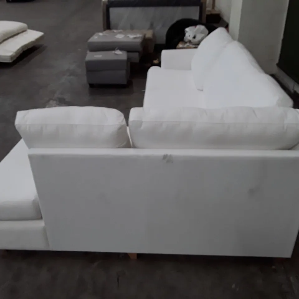 QUALITY DESIGNER ALDERTON CHAISE SOFA BED - ALABASTER FABRIC
