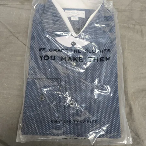 BAGGED CHARLES TYRWHITT SLIM FIT SHIRT IN NAVY MULTI - 16/36IN