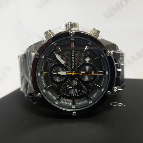 ZIHLMANN & CO SPORTS CHRONOGRAPH STYLE LEATHER STRAP WATCH