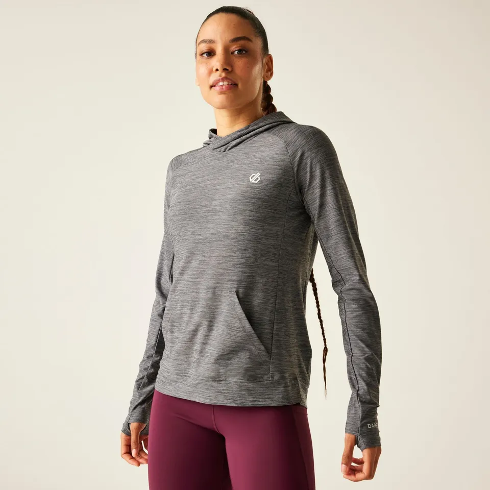 BRAND NEW DARE 2B WOMEN'S SPRINT CITY LIGHTWEIGHT HOODIE IN EBONY GREY MARL SIZE UK 20