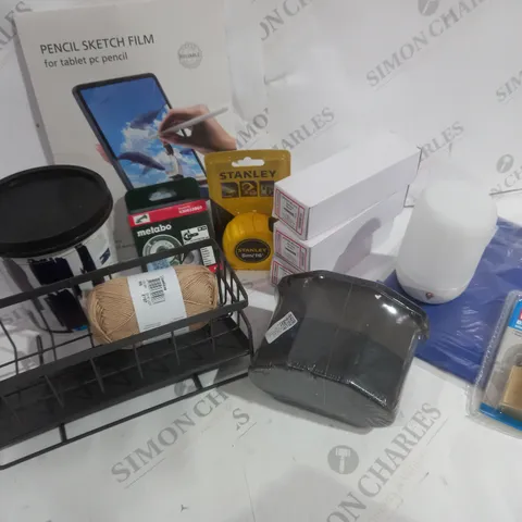 APPROXIMATELY 20 ASSORTED HOME ITEMS INCLUDING 7 BOXES OF BROWN EXPANSION WALL PLUG, PENCIL SKETCH FILM FOR TABLET, HUMIDIFIER