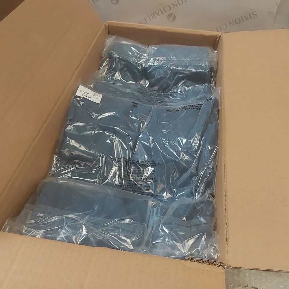 BOX CONTAINING APPROXIMATELY 9x BRAND NEW SIMPLY BE MID BLUE WIDE LEG TROUSERS - SIZE 22R