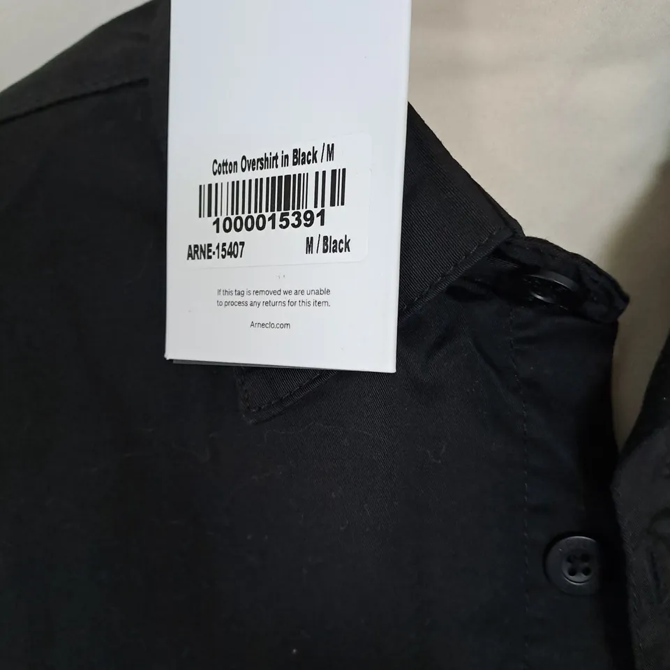 ARNE COTTON OVERSHIRT IN BLACK - M