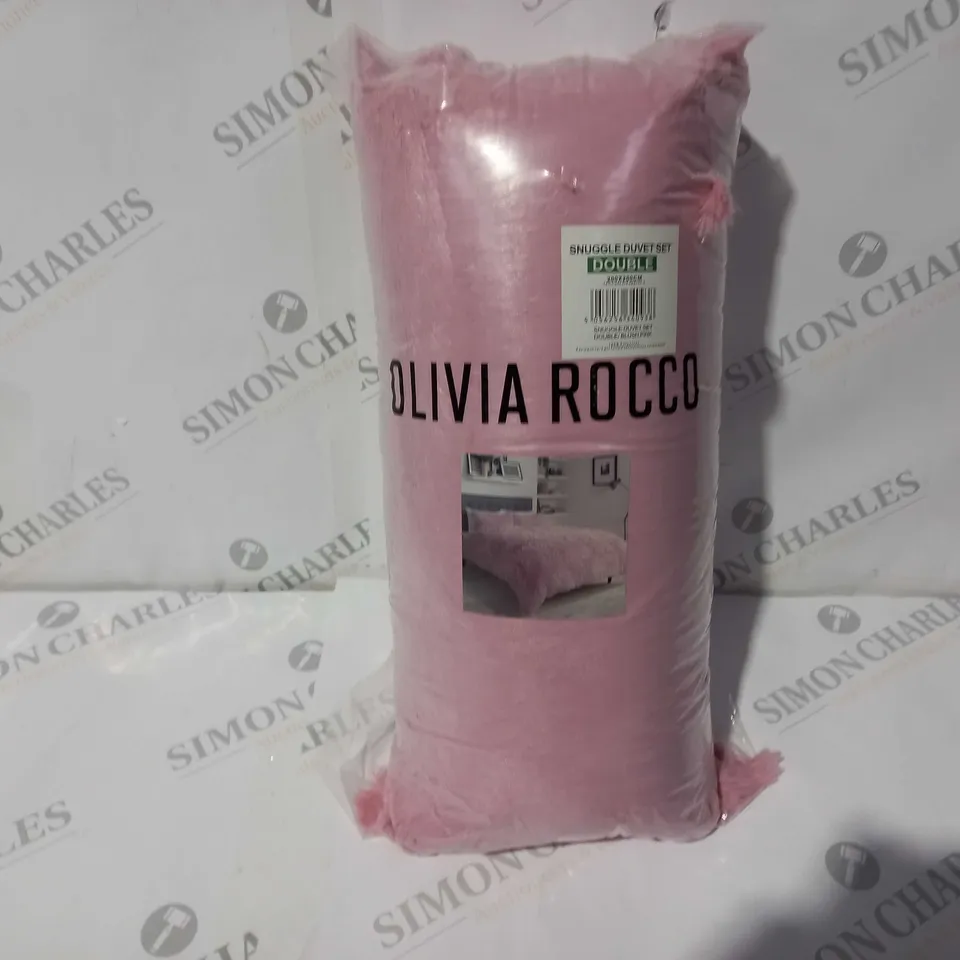 OLIVIA ROCCO SNUGGLE DUVET SET IN BLUSH - DOUBLE