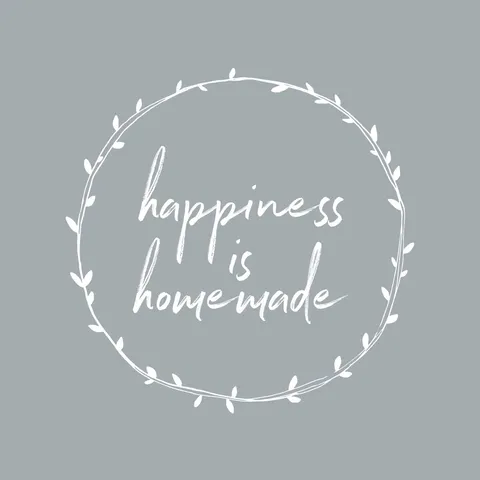 HOMEMADE HAPPINESS WREATH CANVAS - GREY