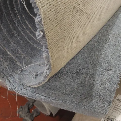ROLL OF QUALITY DURHAM TWIST AIRFORCE BLUE CARPET - APPROXIMATELY 5.85 x 5m