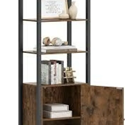 BOXED VASAGLE 6-TIER BOOKCASE, TALL BOOKSHELF WITH DOOR