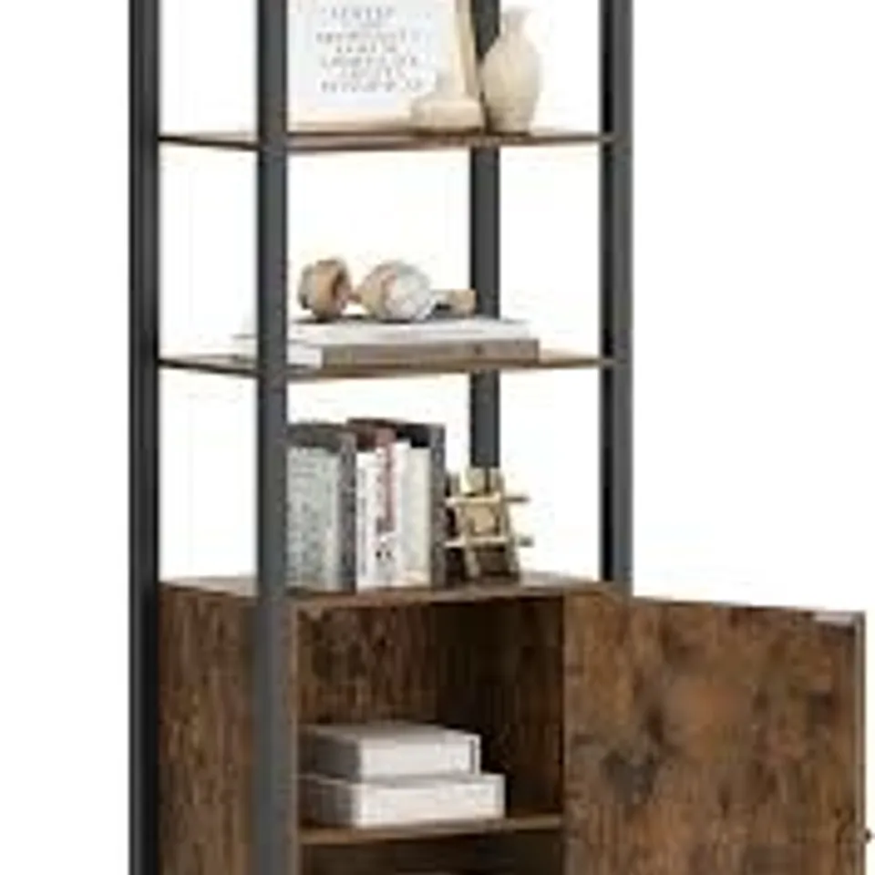 BOXED VASAGLE 6-TIER BOOKCASE, TALL BOOKSHELF WITH DOOR