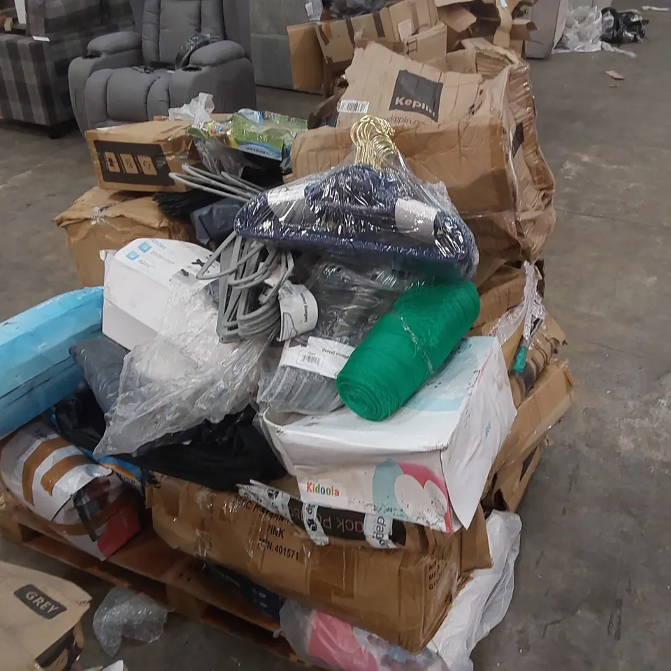 PALLET CONTAINING A LARGE VARIETY OF HOUSEHOLD ITEMS