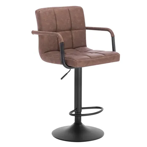 BOXED MEROLA ADJUSTABLE HEIGHT BAR STOOL - BROWN