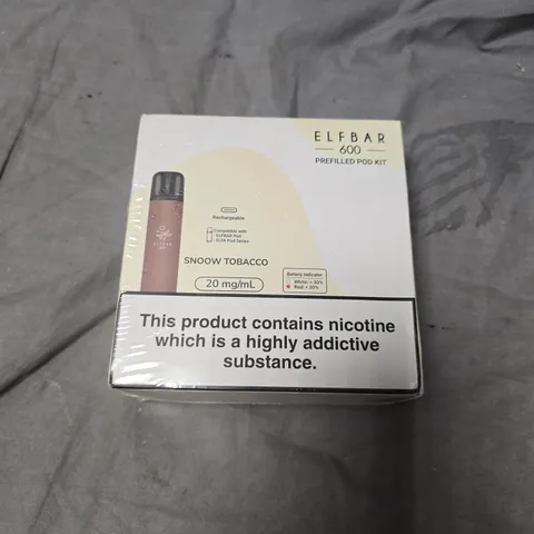 SEALED ELF BAR 600 PREFILLED POD KIT SNOW TOBACCO – 20 MG/ML NICOTINE