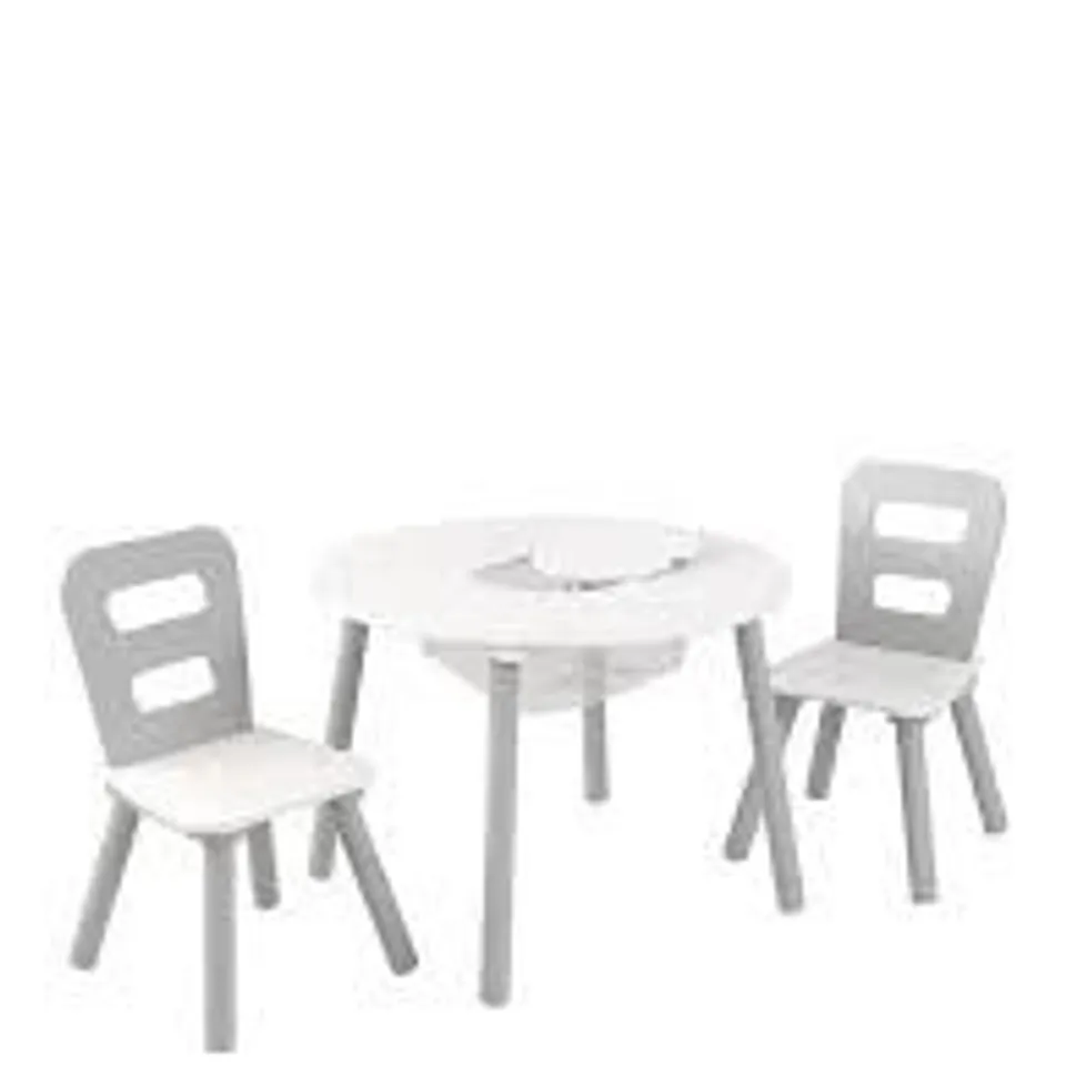 ROUND STORAGE TABLE AND 2 CHAIR SET RRP £83.99