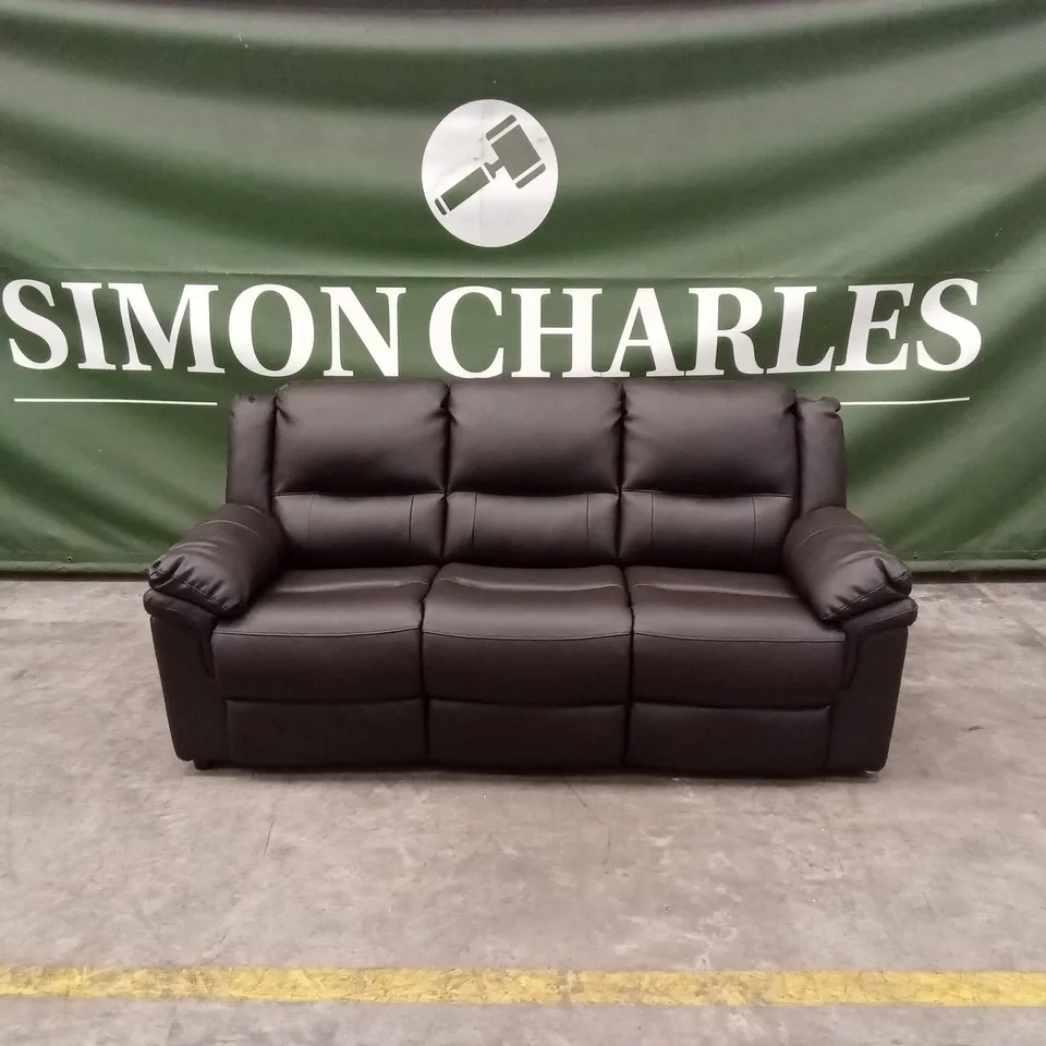 ALBION LUXURY FAUX LEATHER HIGH BACK 3 SEATER SOFA - CHOCOLATE RRP £599