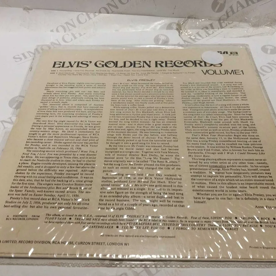 ELVIS' GOLDEN RECORDS VOLUME 1 RCA VINYL