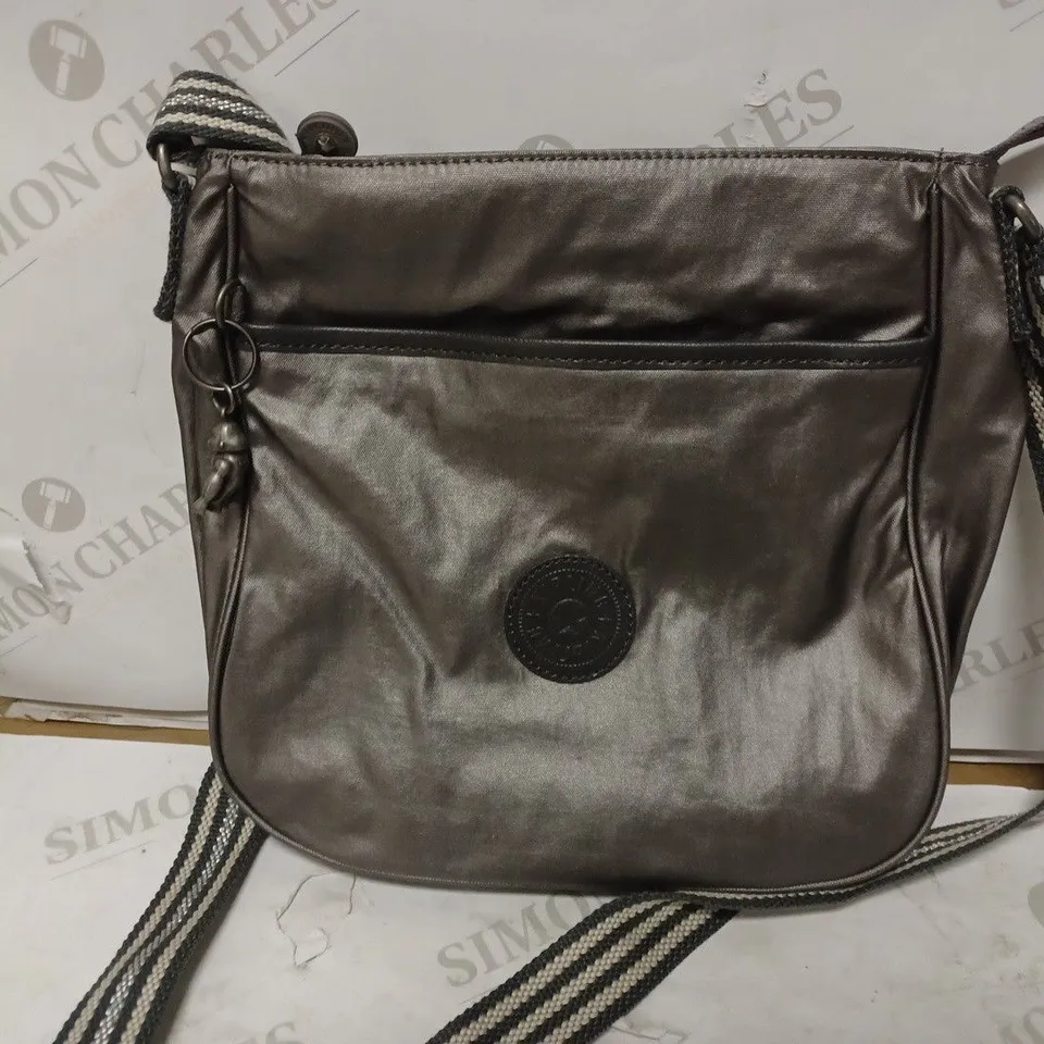 KIPLING WOMENS CROSS-BODY BAG IN METALLIC DARK GREY