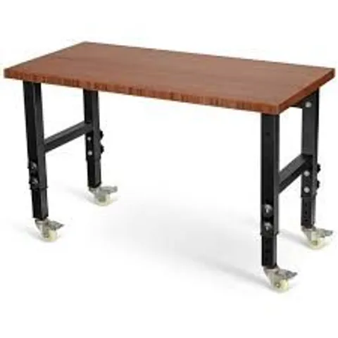 BOXED 10 LEVEL HEIGHT ADJUSTABLE WORKBENCH WITH 4 LOCKABLE CASTERS