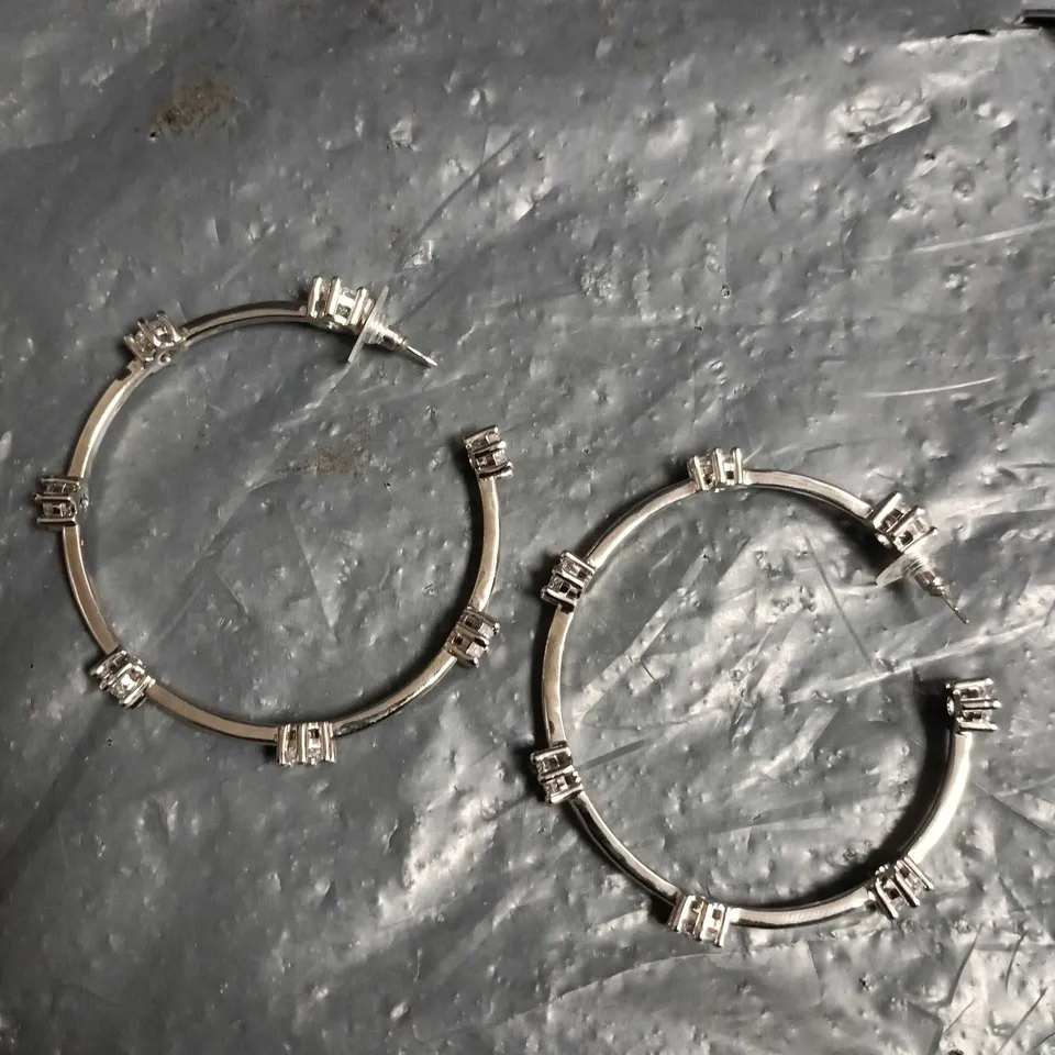 SWAROVSKI CRYSTAL HOOP EARRINGS – PAIR WITH BLUE VELVET POUCH