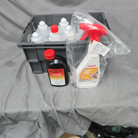 APPROXIMATELY 10 CLEANING PRODUCTS, INCLUDING MC3+ CENTRAL HEATING SYSTEM CLEANER, AND RUG DOCTOR HEAVY STAIN PRE TREATMENT