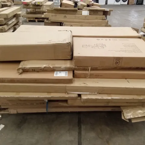 PALLET OF ASSORTED INCOMPLETE DESIGNER FURNITURE PARTS AND PIECES 