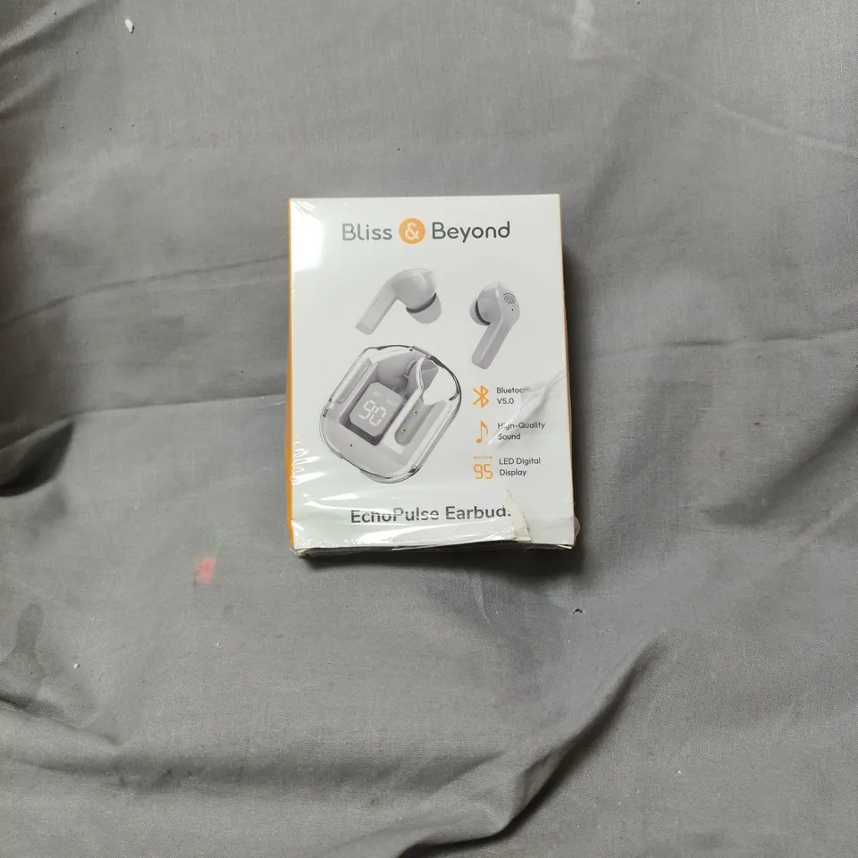 BLISS & BEYOND ECHOPULSE EARBUDS – WIRELESS EARBUDS IN BOXED PACKAGING