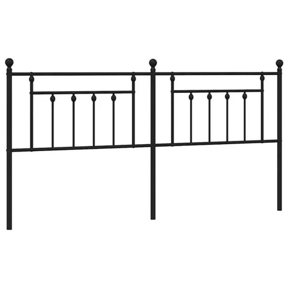 BOXED VIDAXL METAL HEADBOARD BLACK 193 CM