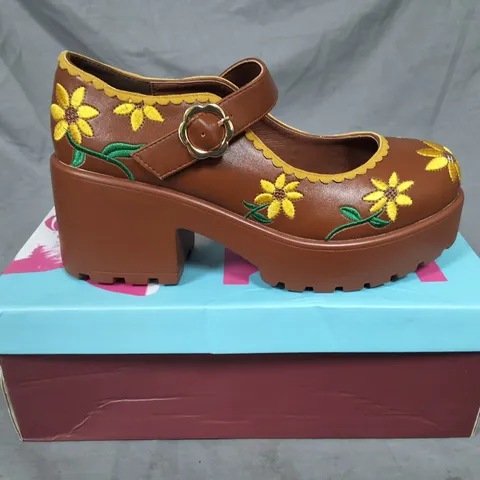 BOXED KOI TIRA BROWN MARY JANE'S SUNFLOWER EDITION - UK8