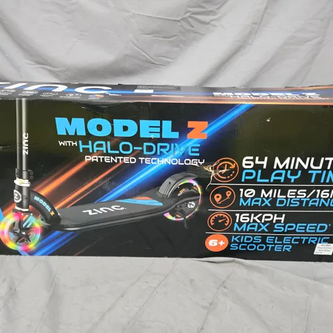 BOXED ZINC MODEL Z KIDS ELECTRIC SCOOTER - BLACK 