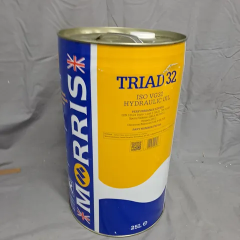 MORRIS TRIAD32 ISO VG32 HYDRAULIC OIL – 25L DRUM - COLLECTION ONLY