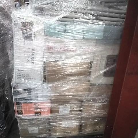 PALLET OF ASSORTED HOUSEHOLD GOODS AND PRODUCTS TO INCLUDE; TRAVEL SUITCASE, PACK OF 2 CHAIRS, FANS, RETRACTABLE DOG LEADS, AIRFRYER ETC