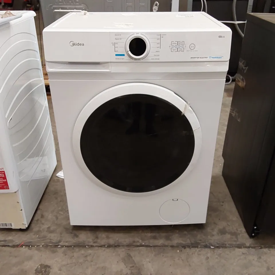 MIDEA MF10EW70BA ENERGY-SAVING FREESTANDING WASHING MACHINE, BLDC MOTOR, BRIGHT LED DISPLAY, STEAM CARE, QUICK WASH, VARIOUS TEMP OPTIONS, PREWASH, 1400 RPM, 7 KG LOAD, WHITE [ENERGY CLASS A]
